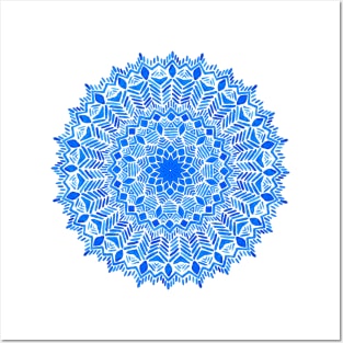 Blue Mandala | Giant snowflake Posters and Art